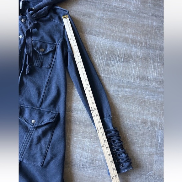 Free People Chelsea Cardi laced up sleeve Hooded cardigan jacket Women’s XS RARE - Picture 10 of 14